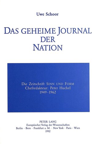 Buchcover Das geheime Journal der Nation | Uwe Schoor | EAN 9783860320051 | ISBN 3-86032-005-X | ISBN 978-3-86032-005-1