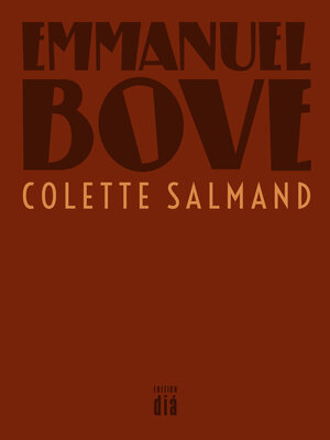Buchcover Colette Salmand | Emmanuel Bove | EAN 9783860345801 | ISBN 3-86034-580-X | ISBN 978-3-86034-580-1