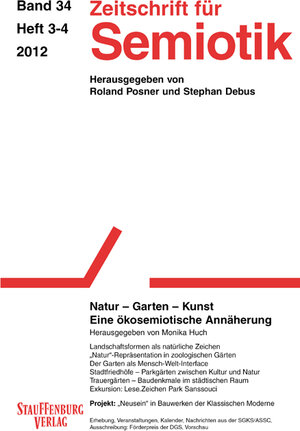 Buchcover Zeitschrift für Semiotik / Natur - Garten - Kunst. Eine ökosemiotische Annäherung  | EAN 9783860579190 | ISBN 3-86057-919-3 | ISBN 978-3-86057-919-0