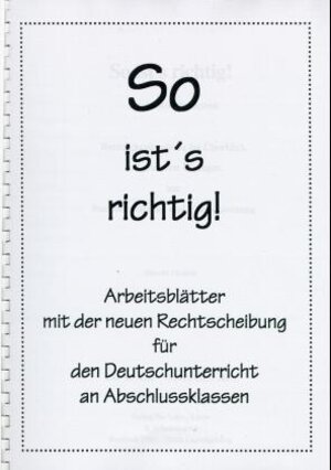 Buchcover So ist's richtig! | Harald Füchsle | EAN 9783861312604 | ISBN 3-86131-260-3 | ISBN 978-3-86131-260-4