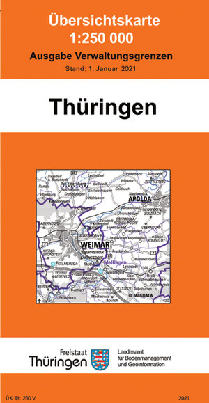 Buchcover Übersichtskarte Thüringen  | EAN 9783861402220 | ISBN 3-86140-222-X | ISBN 978-3-86140-222-0