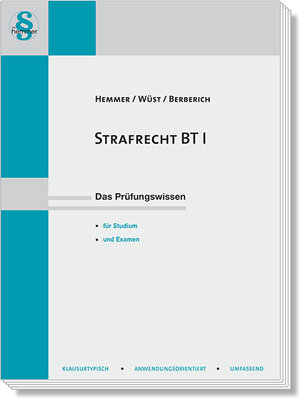 Buchcover Strafrecht BT I | Karl-Edmund Hemmer | EAN 9783861939672 | ISBN 3-86193-967-3 | ISBN 978-3-86193-967-2
