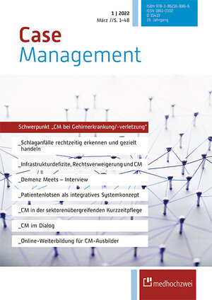 Buchcover Case Management Ausgabe 1/2022  | EAN 9783862168866 | ISBN 3-86216-886-7 | ISBN 978-3-86216-886-6