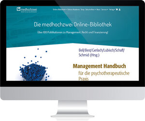Buchcover Management Handbuch für die psychotherapeutische Praxis  | EAN 9783862240050 | ISBN 3-86224-005-3 | ISBN 978-3-86224-005-0