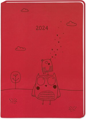 Buchcover Terminplaner Lederlook 2024 Rot  | EAN 9783862299850 | ISBN 3-86229-985-6 | ISBN 978-3-86229-985-0