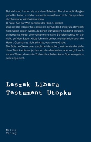 Buchcover Testament Utopka | Leszek Libera | EAN 9783862763337 | ISBN 3-86276-333-1 | ISBN 978-3-86276-333-7