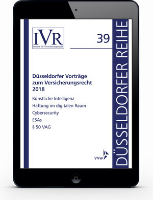 Buchcover Düsseldorfer Vorträge zum Versicherungsrecht 2018  | EAN 9783862985944 | ISBN 3-86298-594-6 | ISBN 978-3-86298-594-4