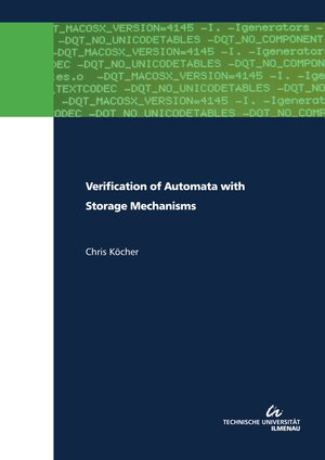 Buchcover Verification of Automata with Storage Mechanisms | Chris Köcher | EAN 9783863602659 | ISBN 3-86360-265-X | ISBN 978-3-86360-265-9