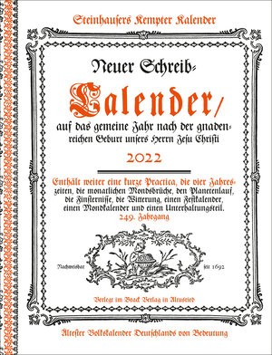 Buchcover Steinhausers Kempter Kalender 2022  | EAN 9783863890476 | ISBN 3-86389-047-7 | ISBN 978-3-86389-047-6