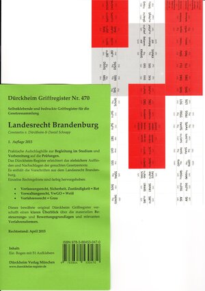 Buchcover DürckheimRegister® BRANDENBURG Landesrecht | Daniel Schnapp | EAN 9783864530470 | ISBN 3-86453-047-4 | ISBN 978-3-86453-047-0