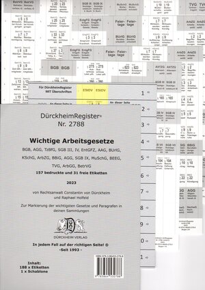 Buchcover DürckheimRegister® ARBEITSGESETZE MIT STICHWORTEN | Constantin von Dürckheim | EAN 9783864532788 | ISBN 3-86453-278-7 | ISBN 978-3-86453-278-8