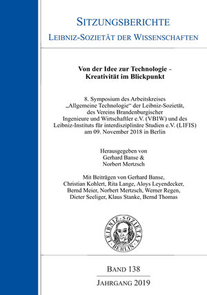 Buchcover Von der Idee zur Technologie - Kreativität im Blickpunkt | Gerhard Banse | EAN 9783864641756 | ISBN 3-86464-175-6 | ISBN 978-3-86464-175-6
