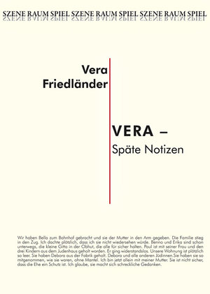 Buchcover Vera - Späte Notizen | Vera Friedländer | EAN 9783864650185 | ISBN 3-86465-018-6 | ISBN 978-3-86465-018-5