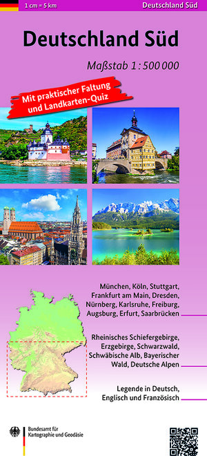 Buchcover Deutschland Süd 1:500 000 | BKG - Bundesamt für Kartographie und Geodäsie | EAN 9783864821400 | ISBN 3-86482-140-1 | ISBN 978-3-86482-140-0
