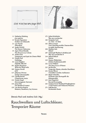 Buchcover Rauchwolken und Luftschlösser  | EAN 9783864850547 | ISBN 3-86485-054-1 | ISBN 978-3-86485-054-7