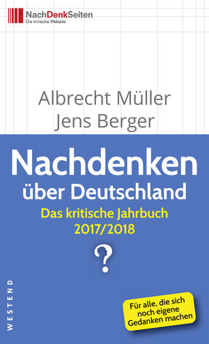 Buchcover Nachdenken über Deutschland | Albrecht Müller | EAN 9783864891922 | ISBN 3-86489-192-2 | ISBN 978-3-86489-192-2