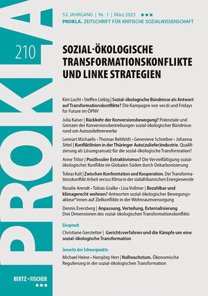 Buchcover Sozial-ökologische Transformationskonflikte und linke Strategien | Prokla 210 | EAN 9783865059109 | ISBN 3-86505-910-4 | ISBN 978-3-86505-910-9