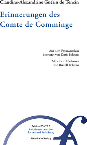 Buchcover Erinnerungen des Comte de Comminge | Claudine-Alexandrine Guérin de Tencin | EAN 9783865259424 | ISBN 3-86525-942-1 | ISBN 978-3-86525-942-4