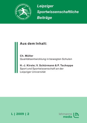 Buchcover Leipziger Sportwissenschaftliche Beiträge  | EAN 9783865418302 | ISBN 3-86541-830-9 | ISBN 978-3-86541-830-2