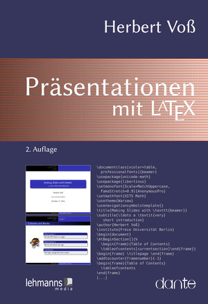 Buchcover Präsentationen mit LaTeX | Herbert Voß | EAN 9783865418364 | ISBN 3-86541-836-8 | ISBN 978-3-86541-836-4