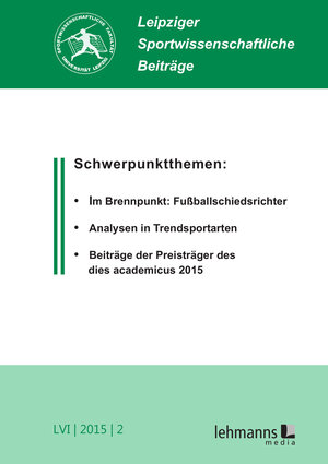 Buchcover Leipziger Sportwissenschaftliche Beiträge  | EAN 9783865419682 | ISBN 3-86541-968-2 | ISBN 978-3-86541-968-2