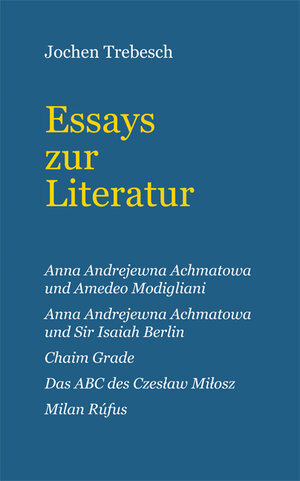 Buchcover Essays zur Literatur | Jochen Trebesch | EAN 9783865573131 | ISBN 3-86557-313-4 | ISBN 978-3-86557-313-1