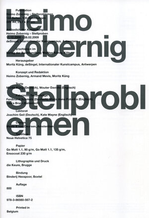 Buchcover Heimo Zobernig Stellproblemen | Heimo Zobernig | EAN 9783865605672 | ISBN 3-86560-567-2 | ISBN 978-3-86560-567-2