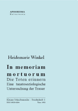 Buchcover In memoriam mortuorum - Die Toten erinnern | Heidemarie Winkel | EAN 9783865751317 | ISBN 3-86575-131-8 | ISBN 978-3-86575-131-7