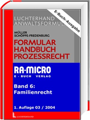 Buchcover Formularhandbuch Prozessrecht | Bernd Müller | EAN 9783865901040 | ISBN 3-86590-104-2 | ISBN 978-3-86590-104-0