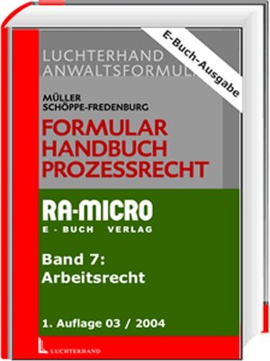Buchcover Formularhandbuch Prozessrecht | Bernd Müller | EAN 9783865901057 | ISBN 3-86590-105-0 | ISBN 978-3-86590-105-7