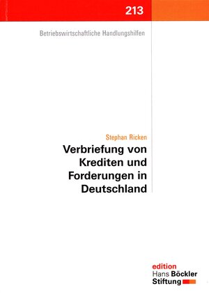 Buchcover Verbriefung von Krediten und Forderungen in Deutschland | Stephan Ricken | EAN 9783865930941 | ISBN 3-86593-094-8 | ISBN 978-3-86593-094-1