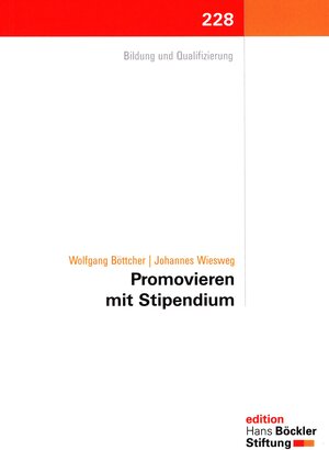 Buchcover Promovieren mit Stipendium | Wolfgang Böttcher | EAN 9783865931177 | ISBN 3-86593-117-0 | ISBN 978-3-86593-117-7
