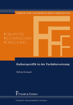 Buchcover Kulturspezifik in der Fachübersetzung | Sylvia Reinart | EAN 9783865969392 | ISBN 3-86596-939-9 | ISBN 978-3-86596-939-2
