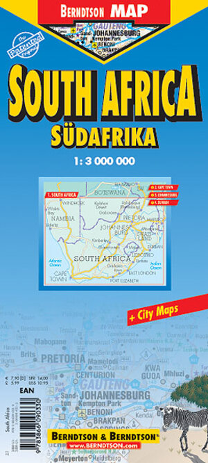 Südafrika / South Africa 1 : 3 000 000. City Maps: Cape Town, Johannesburg, Durban