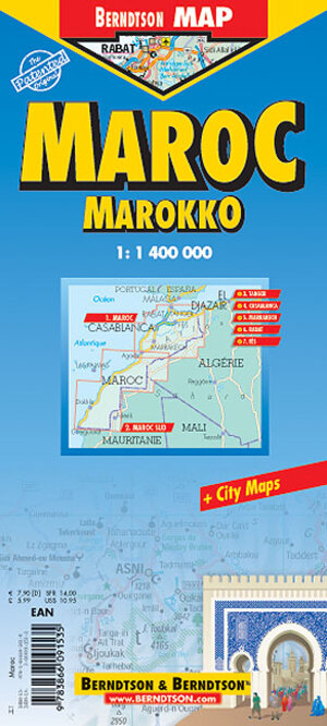 Marokko / Maroc / Morocco 1 : 1 400 000. Road Map + City Maps. Maroc, Maroc Sud, Tanger, Casablanca, Marrakech, Rabat, Fes