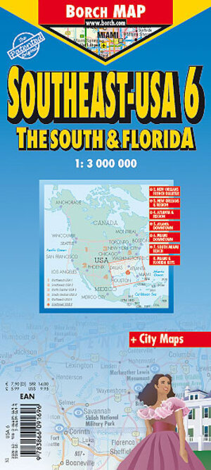 USA 6. Southeast-USA. The South and Florida 1 : 3 000 000 (Borch Map)