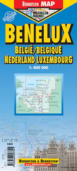 Benelux 1 : 400 000. Belgien, Niederlande, Luxembourg. Laminiert