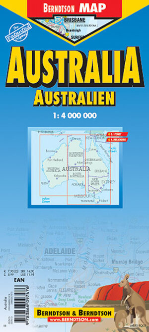 Australien / Australia 1 : 4 000 000. Sonderkarten: Sydney, Melbourne. Laminiert