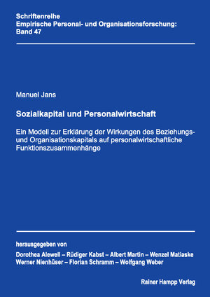 Buchcover Sozialkapital und Personalwirtschaft | Manuel Jans | EAN 9783866186217 | ISBN 3-86618-621-5 | ISBN 978-3-86618-621-7