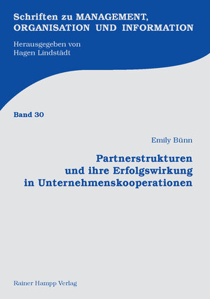 Buchcover Partnerstrukturen und ihre Erfolgswirkung in Unternehmenskooperationen | Emily Bünn | EAN 9783866186231 | ISBN 3-86618-623-1 | ISBN 978-3-86618-623-1