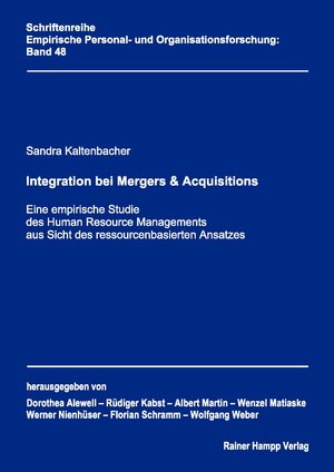 Buchcover Integration bei Mergers & Acquisitions | Sandra Kaltenbacher | EAN 9783866186293 | ISBN 3-86618-629-0 | ISBN 978-3-86618-629-3