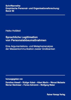 Buchcover Sprachliche Legitimation von Personalabbaumaßnahmen | Heiko Hoßfeld | EAN 9783866186385 | ISBN 3-86618-638-X | ISBN 978-3-86618-638-5