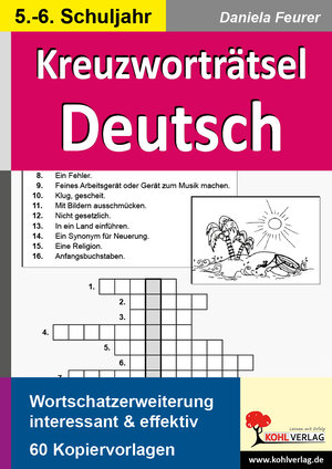 Buchcover Kreuzworträtsel Deutsch / Klasse 5-6 | Daniela Feurer | EAN 9783866321502 | ISBN 3-86632-150-3 | ISBN 978-3-86632-150-2