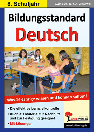 Buchcover Bildungsstandard Deutsch | Reinhold Zinterhof | EAN 9783866327412 | ISBN 3-86632-741-2 | ISBN 978-3-86632-741-2