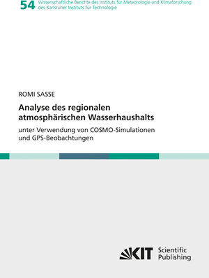 Buchcover Analyse des regionalen atmosphärischen Wasserhaushalts unter Verwendung von COSMO-Simulationen und GPS-Beobachtungen | Romi Sasse | EAN 9783866447745 | ISBN 3-86644-774-4 | ISBN 978-3-86644-774-5