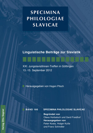 Buchcover Linguistische Beiträge zur Slavistik. XXI. JungslavistInnen-Treffen in Göttingen 13. - 15. September 2012  | EAN 9783866884755 | ISBN 3-86688-475-3 | ISBN 978-3-86688-475-5