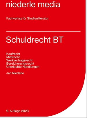 Buchcover Schuldrecht BT - Karteikarten - 2023 | Jan Niederle | EAN 9783867240390 | ISBN 3-86724-039-6 | ISBN 978-3-86724-039-0