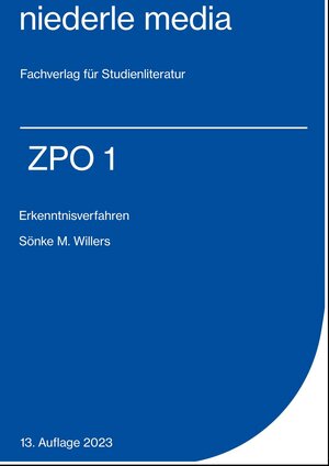 Buchcover ZPO I Erkenntnisverfahren - 2023 | Sönke M Willers | EAN 9783867241267 | ISBN 3-86724-126-0 | ISBN 978-3-86724-126-7