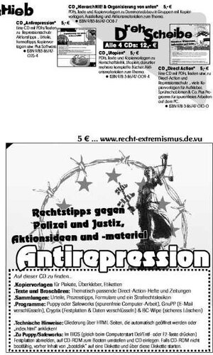 Buchcover Antirepression CD | Jörg Bergstedt | EAN 9783867470254 | ISBN 3-86747-025-1 | ISBN 978-3-86747-025-4