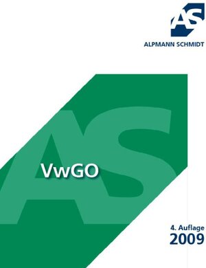 Buchcover VwGO | Horst Wüstenbecker | EAN 9783867520317 | ISBN 3-86752-031-3 | ISBN 978-3-86752-031-7